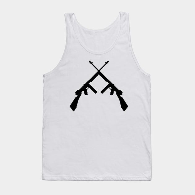 Crossed thompson submachine gun in black Tank Top by FOGSJ